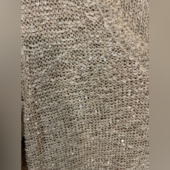 LOFT sequin blouse Color Taupe Size M - Picture 5 of 5